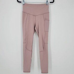 X By Gottex Light Pink Side Pockets High Rise Athletic Leggings Sz XS